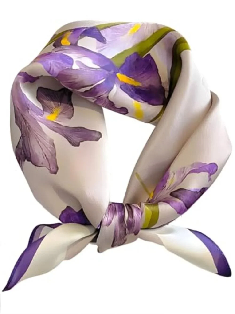 100% Mulberry Silk Square Scarf Women Lightweight Hair Wrap Neckerchief 21
